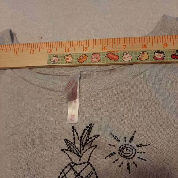 Xhilaration Pajama Top Womens Size Large Gray Pink Black Take Me Away Super Soft - Picture 7 of 9